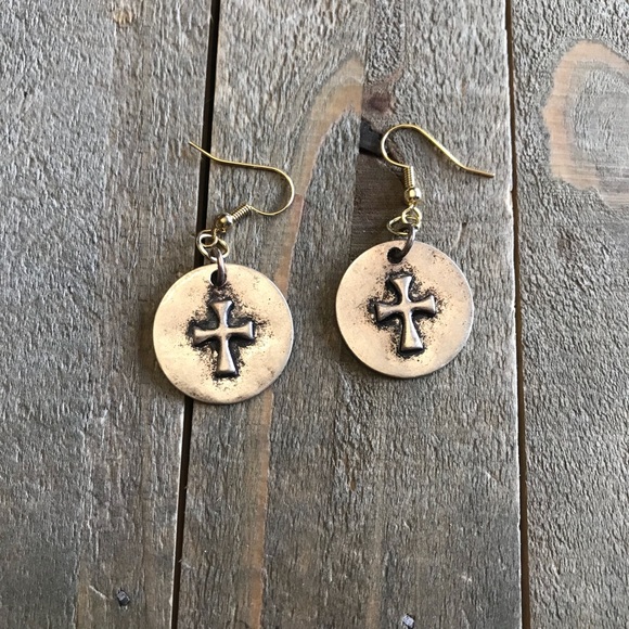 handmade Jewelry - 3 for $25 Handmade Gold Cross/Hope Earrings
